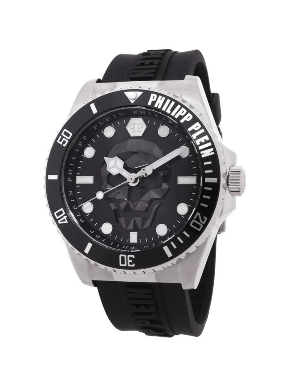 NWT Philipp Plein The Skull Diver Quartz Black Dial Men's Watch